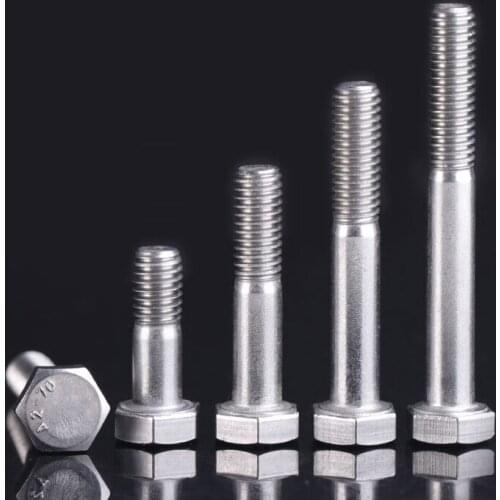 M6M8M10M12 304 stainless steel half tooth outer hexagon screw outer hexagon half thread bolt hexagon screw