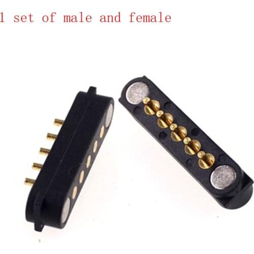 1-3 Pair 2A Magnetic Pogo Pin Connector 5 Positions Pitch 2.54 MM Spring Loaded Header Contact Strip Power Charge Data Transfer