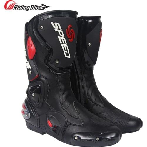 Riding Tribe Men Motorcycle Racing Boots Long High Ankle Protective Gears Moto Motorbike Racing Shoes Foot Guards Riding Boots