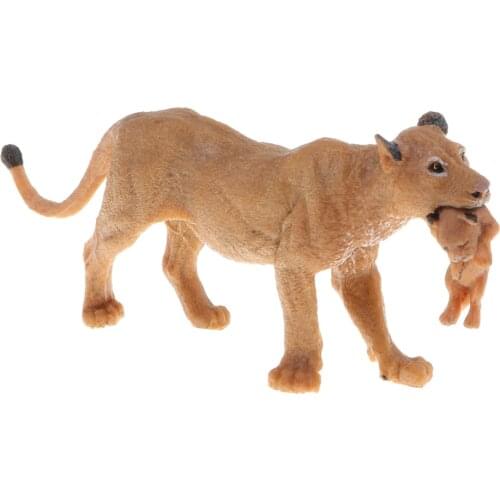 Vivid Lion & Lioness Family Model Figurine Kids Science Toy Gift Set Of 5