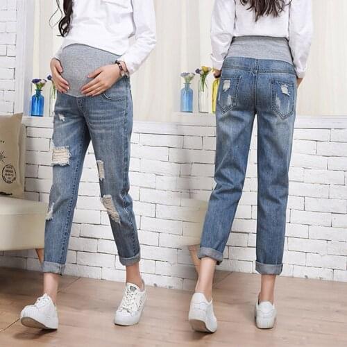 Maternity Clothing Jeans Pants For Pregnant Women Clothes Nursing Trousers Pregnancy Overalls Denim Long Prop Belly Legging Pant
