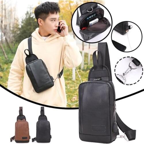 Casual Crossbody Chest Bag with USB Port Design Durable Lightweight Comfortable to Wear Wear Resistant for Daily Life XIN