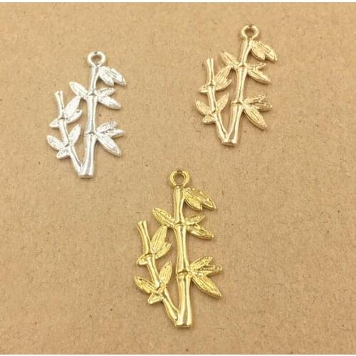 Retro Filigree Metal Bamboo Branch Charms Embellishments for Fashion Statement Earring Hanging Dangle Earrings Hairpin Making