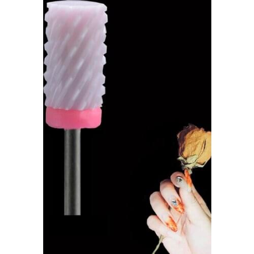 Pink Ceramic Nail Drill Bit - Large Barrel Bit 3XC