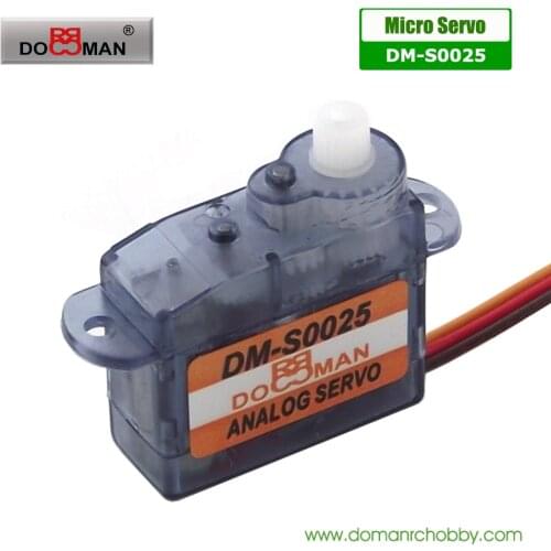 20pcs/lot rc plane accessory DM-S0025 2.5g micro rc servo with plastic gear coreless motor