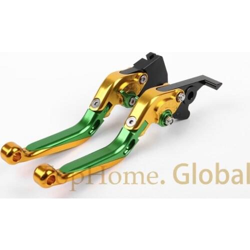 Free shipping CNC Foldable&Extendable Brake Clutch Levers For Kawasaki Z800/E version 2013-2015 Gold/Green