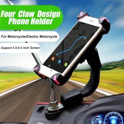 Universal Electric Motorcycle Bicycle Handlebar Phone Holder Claw Stand Clip Mount Bracket Tripod For iPhone 11 Huawei Xiaomi