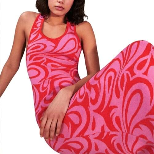 Vintage Backless Y2K Summer Knitted Sleeveless Dress Party Floral Print Skinny Halter Dress Beach Aesthetic Korean Mini Dress