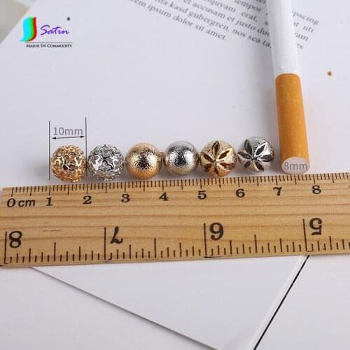 Gorgeous Sweater Coat Skirt Sew Decorate Accessory Gold,Silver Metal Feeling Hollow Ball Button 6pcs S0538L