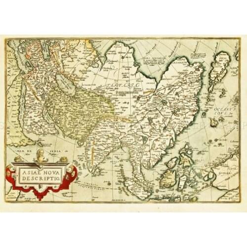 VINTAGE MAP HISTORY ASIA CHINA Art Silk Poster Home Wall Decor