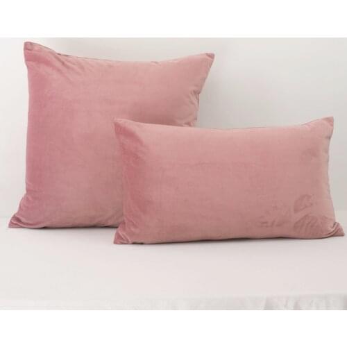 High Quality Soft Flesh Pink Velvet Pillow Case Cushion Cover Dark Green Pillow Cover No Balling-up Without Stuffing