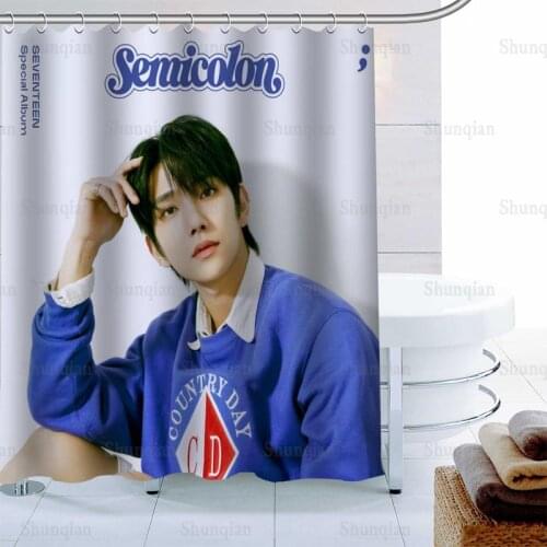 Custom KPOP JOSHUA Seventeen Shower Curtain Waterproof Fabric Bath Curtain 180X180cmPolyester Fabric Bathroom Curtain 0512