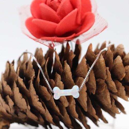 1pc High Quality White op17 5x10mm synthetic Opal bone pendant necklace lovely with wholesale price