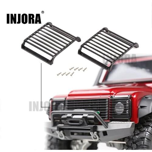 2Pcs TRX4 Metal Front Lamp Guards Headlight Cover Guard Grille for 1/10 RC Crawler Car Traxxas TRX-4