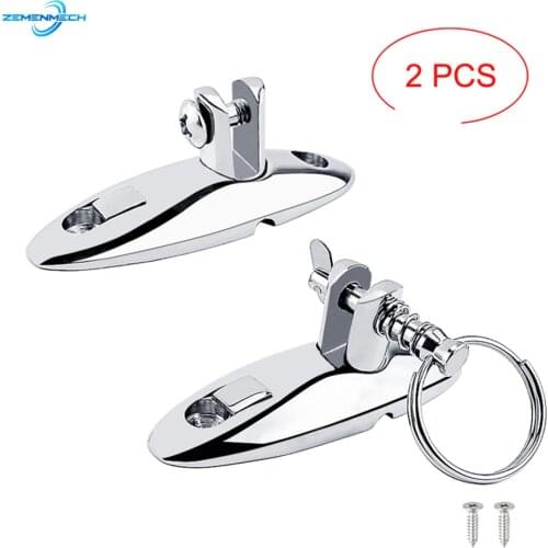 2PCS Marine Hardware 316 Stainless Steel Heavy Duty 360 Degrees Swivel Quick Release Boat Bimini Top Deck Hinge Boat Accessories