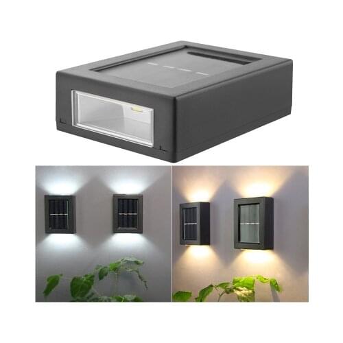 2Pcs Solar Wall Lamp LED Outdoor Waterproof Lights IP65 Colored / Warm/White Light for Walled Courtyard Decorate Street Lighting
