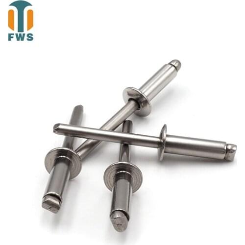 20PCS M4.8 Multi Size High Quality GB12618.4 DIN EN ISO15983 Stainless Steel Round Head Blind Rivets for Furniture Car Aircraft