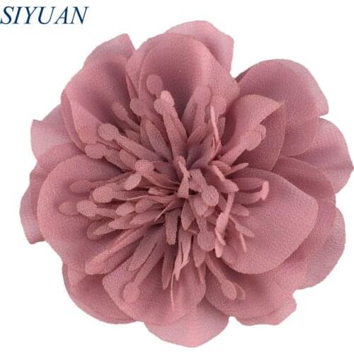5pcs/lot 9cm Large Artificial Chiffon Flower with/without Hair Clip Retail Hairpin Accessories TH298