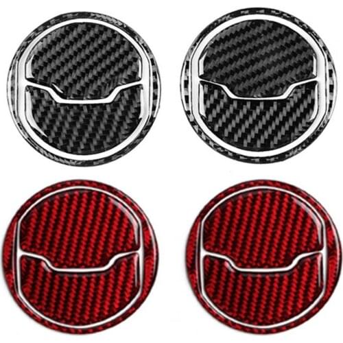 6 Pcs Trim Covers Stickers Anti-Collision Anti-fall Carbon Fiber Car Interior Trim Covers Stickers for Mustang 2015-2019