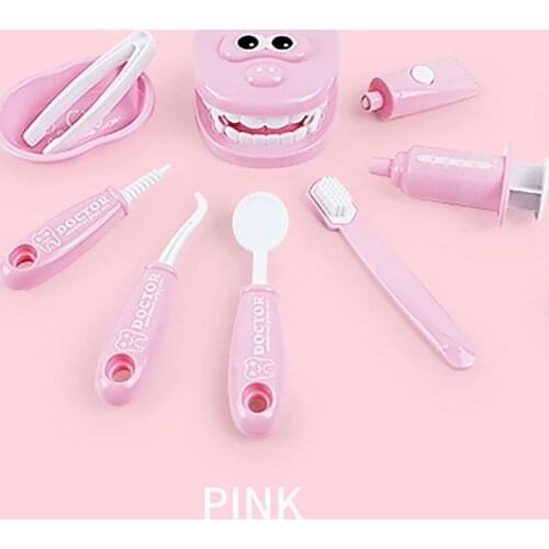 9pcs Play House Toy Dentist Check Tooth Model Set Medical Kit To Toy Children Doctor Pretend Play Supplies Role Education X2I9