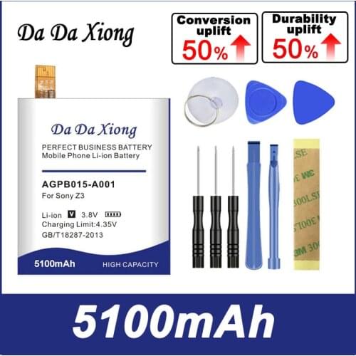 DaDa Xiong 5100mAh AGPB015-A001 Battery for Sony Xperia Z3+ Z4 Z3 Neo SO-03G C5 Ultra Dual E5506 E5553 E5533 E5563 Z3 Plus E6553