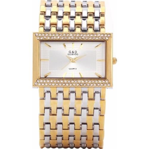 2018 G&D Top Brand Luxury Womens Bracelet Watches Fashion Quartz Wristwatches Ladies Dress Watches Steel Band Relogio Feminino