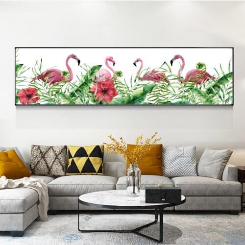Flamingo Butterfly Flower Beach Seascape Wall Art Canvas Painting Nordic Posters And Prints Wall Pictures For Living Room Decor