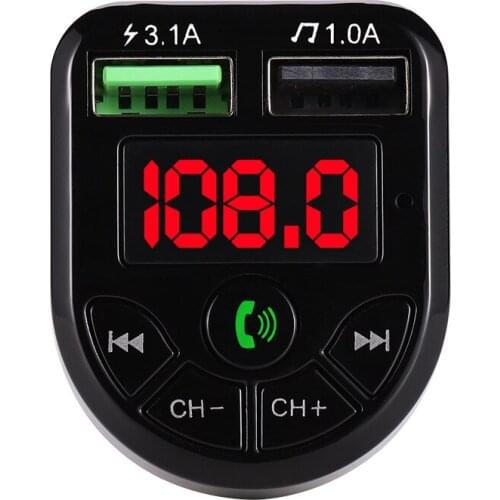 LED FM Transmitter Bluetooth-Compatible 5.0 Car kit Dual USB Car Charger 3.1A 1A 2 Port USB MP3 Music Player support TF/U Disk