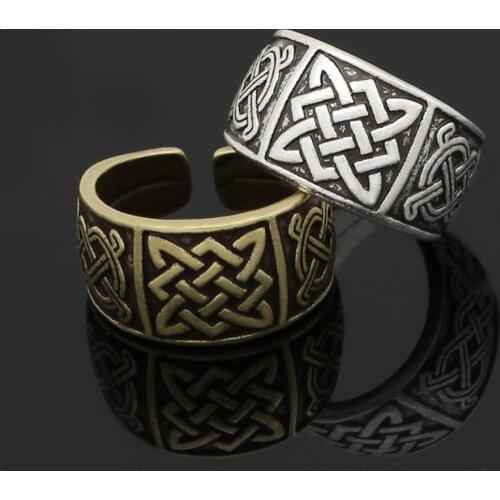Viking Ring Men Amulet Bague Rings For Women Men Slavic Svarog Talisman Star Of Russia Adjustable Open Rings Anel Jewelry Gift