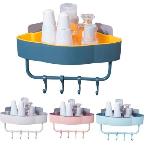 Kitchen Bathroom Wall Mount Triangle Shelf Storage Corner Rack Holder Organizer