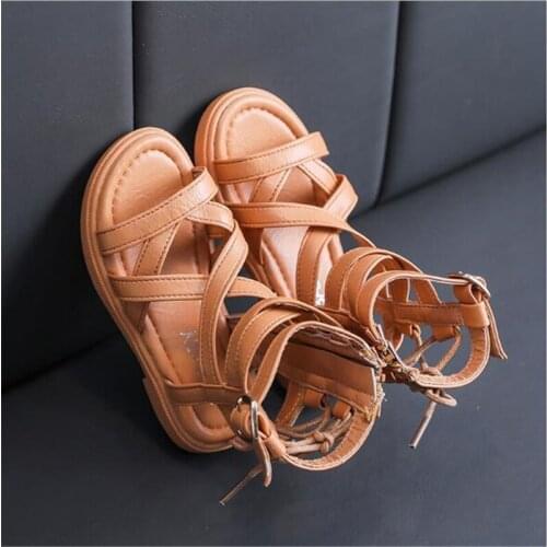 Hot Childrens Roman shoes Girls summer High-top Beach shoes Roman Open toe Sandals Girls princess flat sandals 22-31
