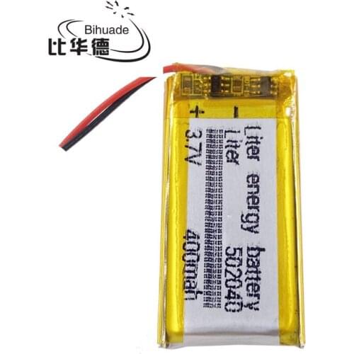3.7V 400mAh 502040 Lithium Polymer LiPo Rechargeable Battery ion cells For Mp3 Mp4 Mp5 GPS DIY PAD DVD E-book bluetooth headset