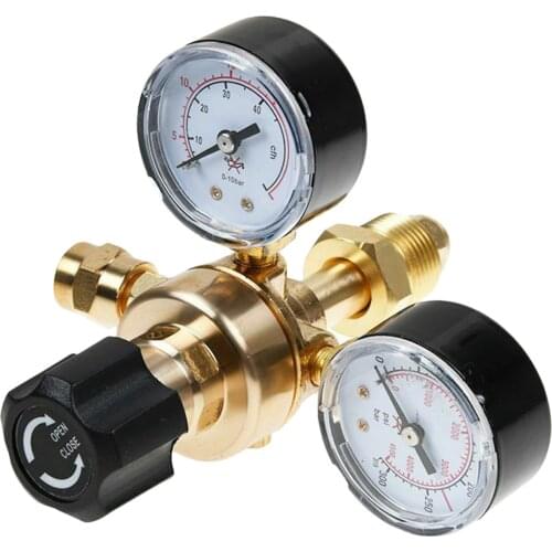 Copper Flow Meter Pressure Regulator Argon/CO2 Gauge Pressure Reducing Valve Welding Regulator CGA580 Fitting, New