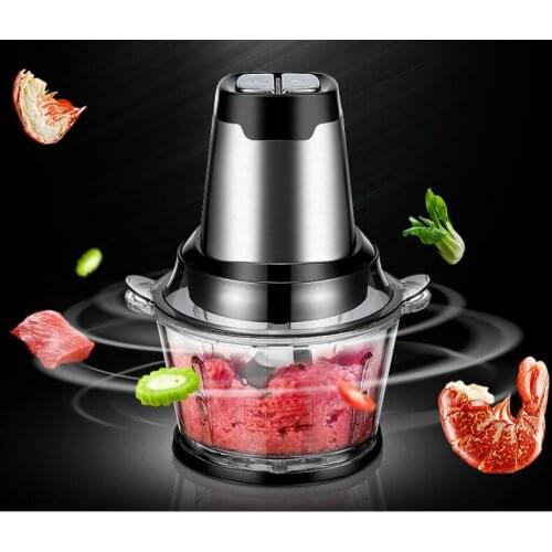 Meat Grinders Electric meat grinder household cooking stir minced pork garlic puree with stainless steel small NEW