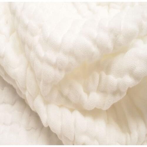 6 And 10 Layers Crinkle 100% Cotton Gauze Blanket White Color 90 x 110 Cm For Baby 3 Pieces Sample Test