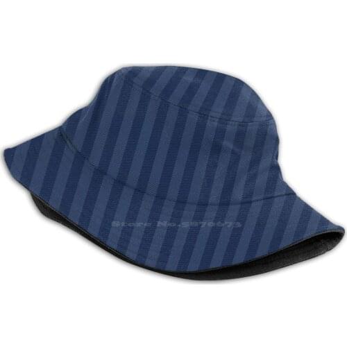 Waves / / Navy Blue Flat Top Breathable Bucket Hats Patterns Patterns Beach Outfits Beach Travel Adventure Stripes Waves