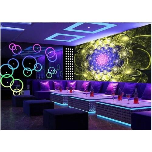 Custom photo wallpaper 3d murals wallpapers Cool nightclub flower mural bar KTV decoration background wall papers