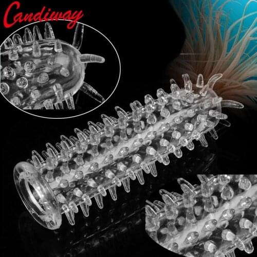 Delay Condoms erection cock Sleeve Ring Full Cover Penis Reusable Impotence condom Extensions dildo G-spot porn Sex toys Men