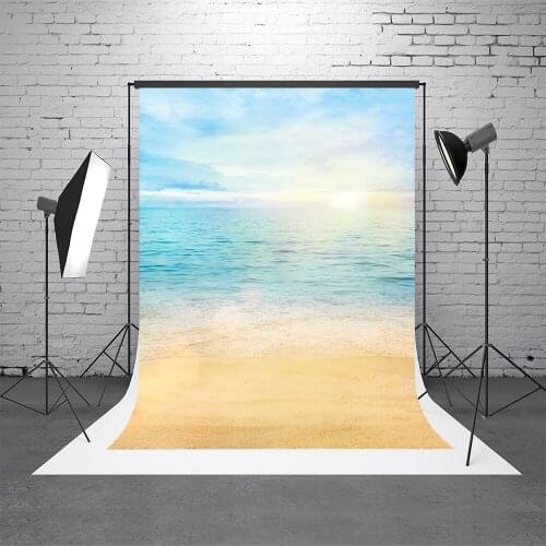VinylBDS 10x10ft Summer Seaside Photography Backdrops Beach Backgrounds For Photo Studio Blue Sky Photography Props Backdrops
