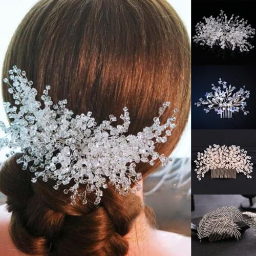 Luxury Wedding Hair Combs for Bride Crystal Rhinestones Pearls Women Hairpins Bridal Headpiece Hair Jewelry Accessories Gifts