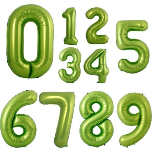 1pc 40inch Green Air Helium Aluminium Foil Number Balloons 0-9 Birthday Wedding Engagement Party Decor Globos Kids Supplies