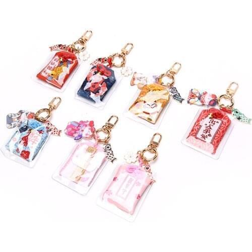 1PC Omamori Maneki Neko Dispel Misfortune Lucky Key Holder Keyring Keychain Gifts