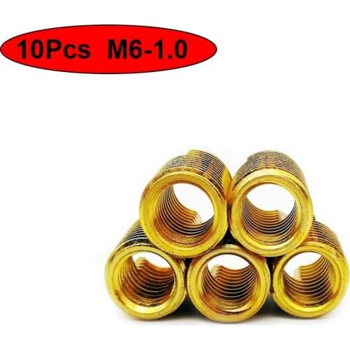 20Pcs M6-1.0 Galvanized Self Tapping insert Screw Bushing 302 Slotted Type Wire Thread Insert Nut Repair