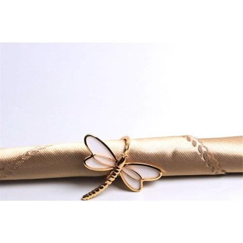 12PCS/Metal insect dragonfly napkin ring table top decoration used for party wedding banquet reception western food etiquette de
