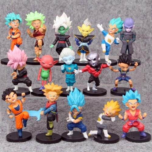 16pcs/set Anime Dragon Ball Z Character Cute Version PVC Action Figure Model Toy 8cm