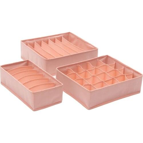 3pcs/set Foldable Drawer Organizers Storage Box Case For Bra Ties Underwear Socks Scarf Drawer Organizers