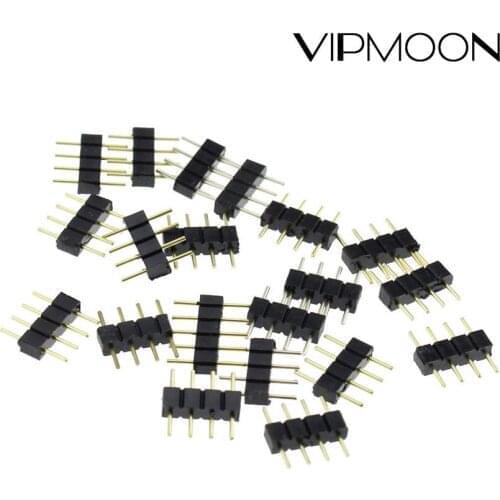 50Pcs 4PIN 5PIN Connector Needle Splitter Cable LED Strip Connector for 2835 5050 RGB RGBW/RGBWW LED Strip Terminals Connector