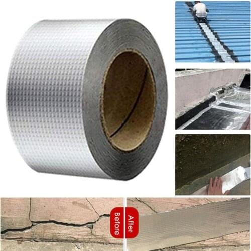500cm Aluminum Foil Sealing Waterproof Self-adhesive Tape Pipe Crack Repair Tool Bathroom Toilet Crevice Strip Sticker