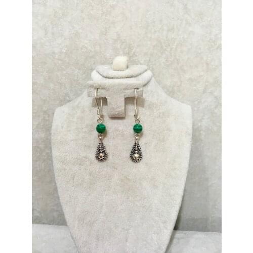 925 sterling silver malachite doğaltaşlı earrings