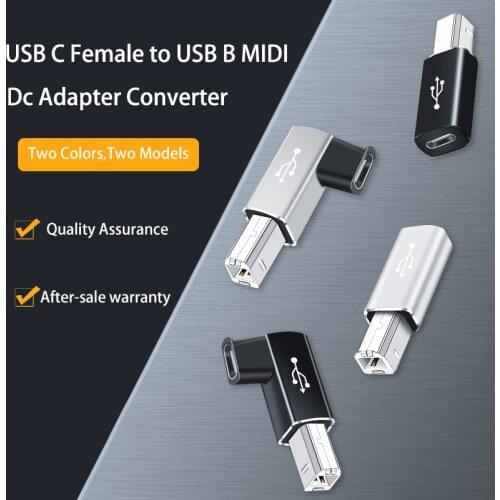 USB C to USB B MIDI Plug Converter Type C to USB Midi Interface Connector for Electronic Music Instrument Midi Controller